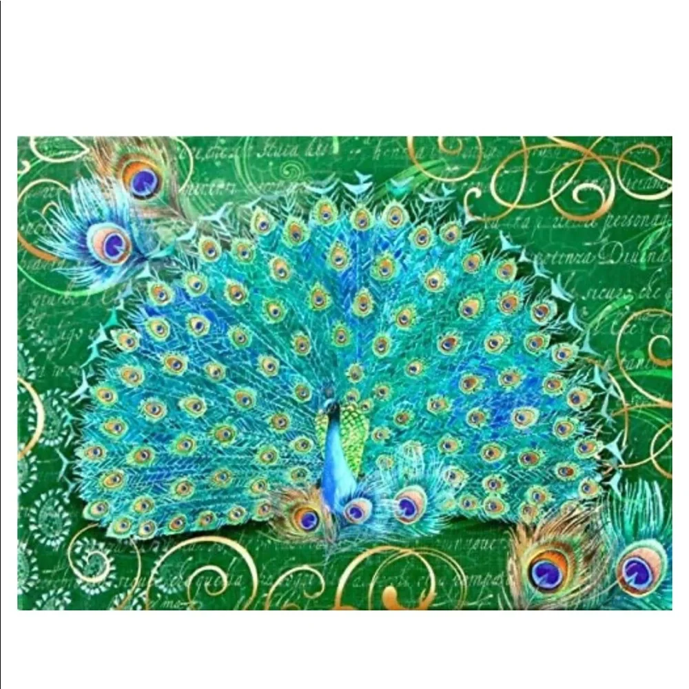 Punch Studio Single (1) Peacock Fan Tail 3D Blank Card - Retired Design (76924)